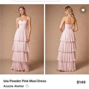 Azazie Isla Powder Pink Maxi Dress